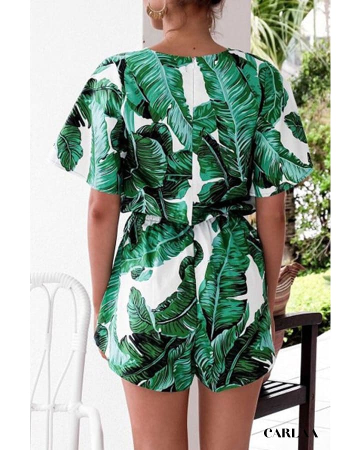 Combishort à Fleur Verte