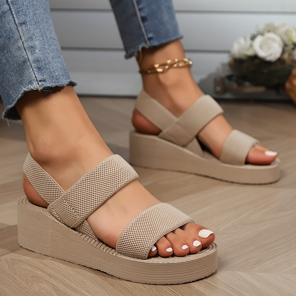 Sandales pour femmes chic et confortables - Sandales d'été à plateforme avec semelle épaisse et nez rond