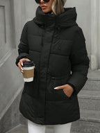 Manteau mi-long matelassé à capuche - Chic&Shines