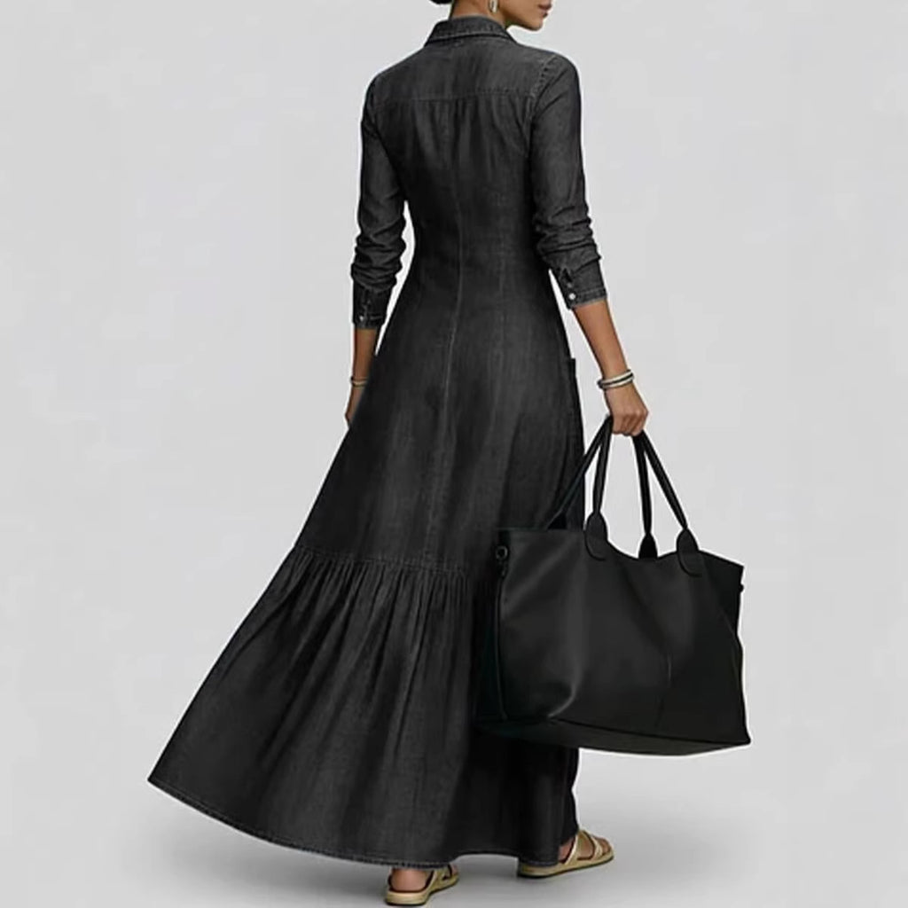 Robe longue en denim brut — Élégance intemporelle