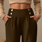 Pantalon décontracté drapé taille haute - Chic&Shines