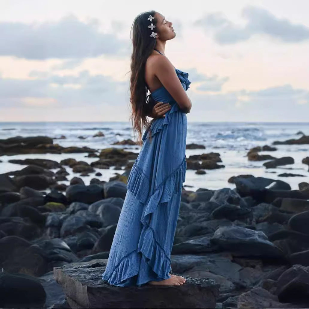 Sleeveless V-neck maxi dress