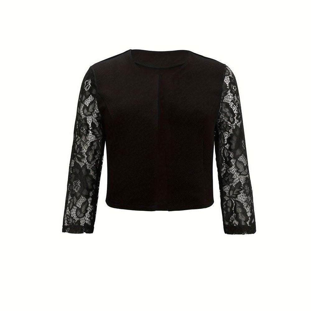 Sheer lace 3/4 sleeve jacket