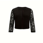 Sheer lace 3/4 sleeve jacket