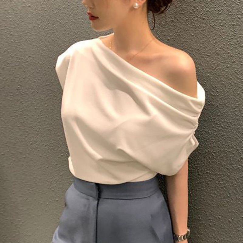 Haut manches courtes épaule irrégulière - Chic&Shines