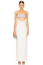 Robe du soir blanc à haut tube orné de diamants