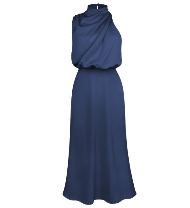 Robe longue col haut sans manches design - Chic&Shines