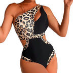 Morgane — Maillot une pièce à découpes léopard