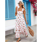 High-Waisted Floral Print Dress — Soft Elegance