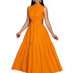 Robe patchwork à lacets et dentelle — Orangé