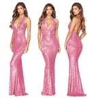 Robe Col Licou Longue Moulante Sans Manches - Chic&Shines