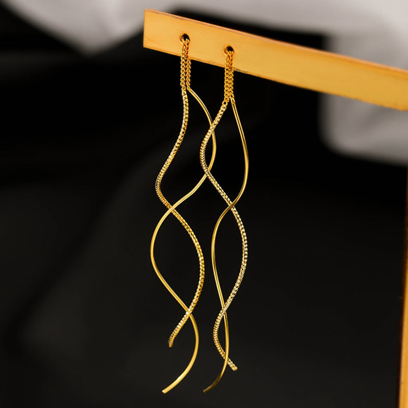 Boucles d'oreilles fines vagues - Chic&Shines