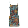 Robe bodycon sans bretelles motif soleil en mesh transparent