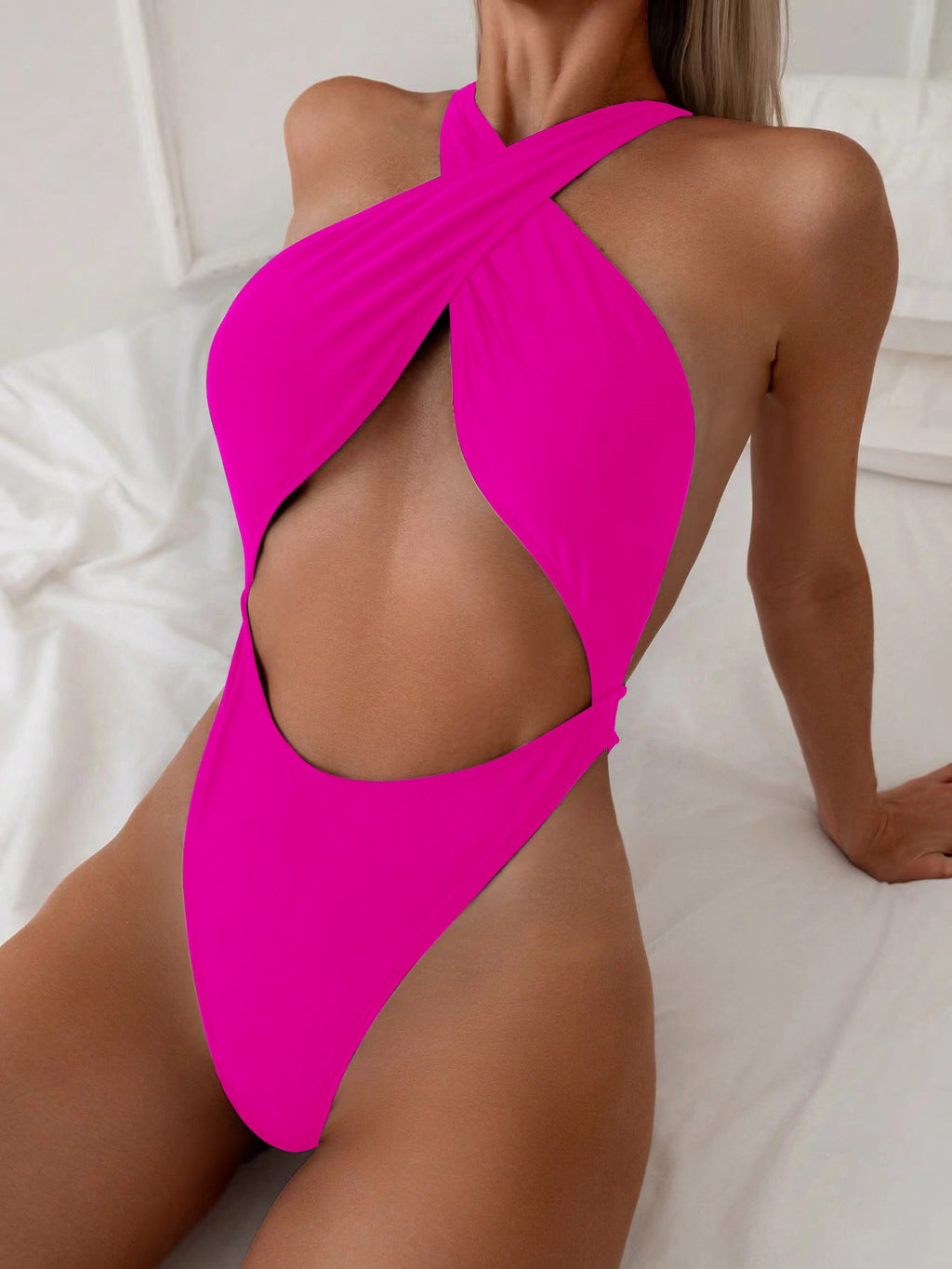 Bikini une pièce dos nu croisé - Chic&Shines
