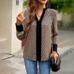 Haut manches longues col en V imprimé - Chic&Shines