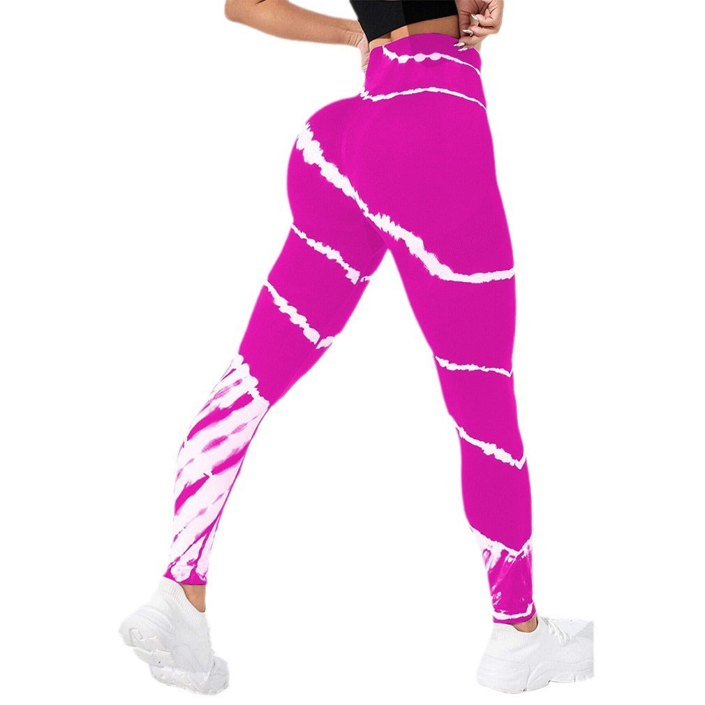Legging de sport sans coutures tie-dye effet push-up