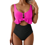 Solène — Bikini deux-pièces taille haute vert