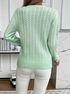 Women's Cable Knit Sweater - Soft and Stylish Pullover for Spring and Autumn
