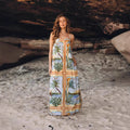 Robe lin fluide imprimé fleuri — Allure bord de mer
