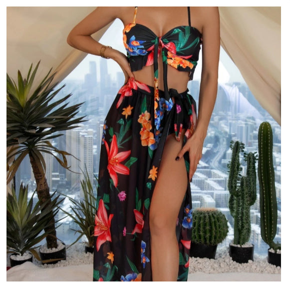 Eléonore — Ensemble trois pièces à motif floral