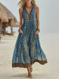 Robe midi sans manches imprimé léopard