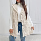 Gilet cardigan à capuche en peluche