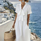 Polyester dress — Flowing and timeless elegance
