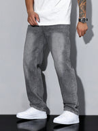 Jeans pour hommes à jambes droites et coupe ample et confortable