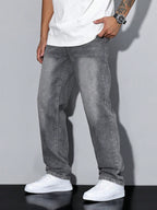 Jeans pour hommes à jambes droites et coupe ample et confortable