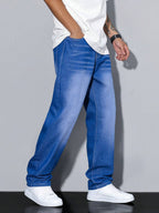 Jeans pour hommes à jambes droites et coupe ample et confortable