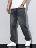 Jeans pour hommes à jambes droites et coupe ample et confortable