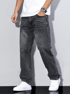 Jeans pour hommes à jambes droites et coupe ample et confortable