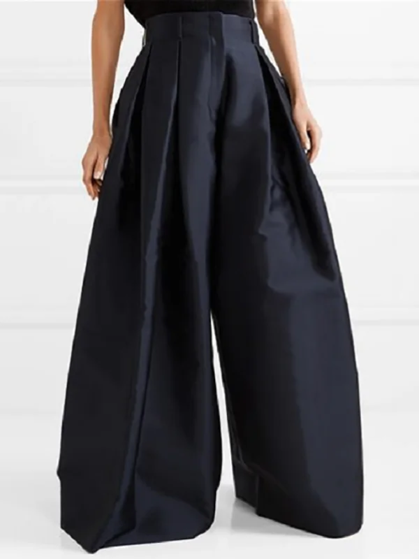 FrenchEva - Élégant pantalon plissé à taille haute et jambe large pour l'automne