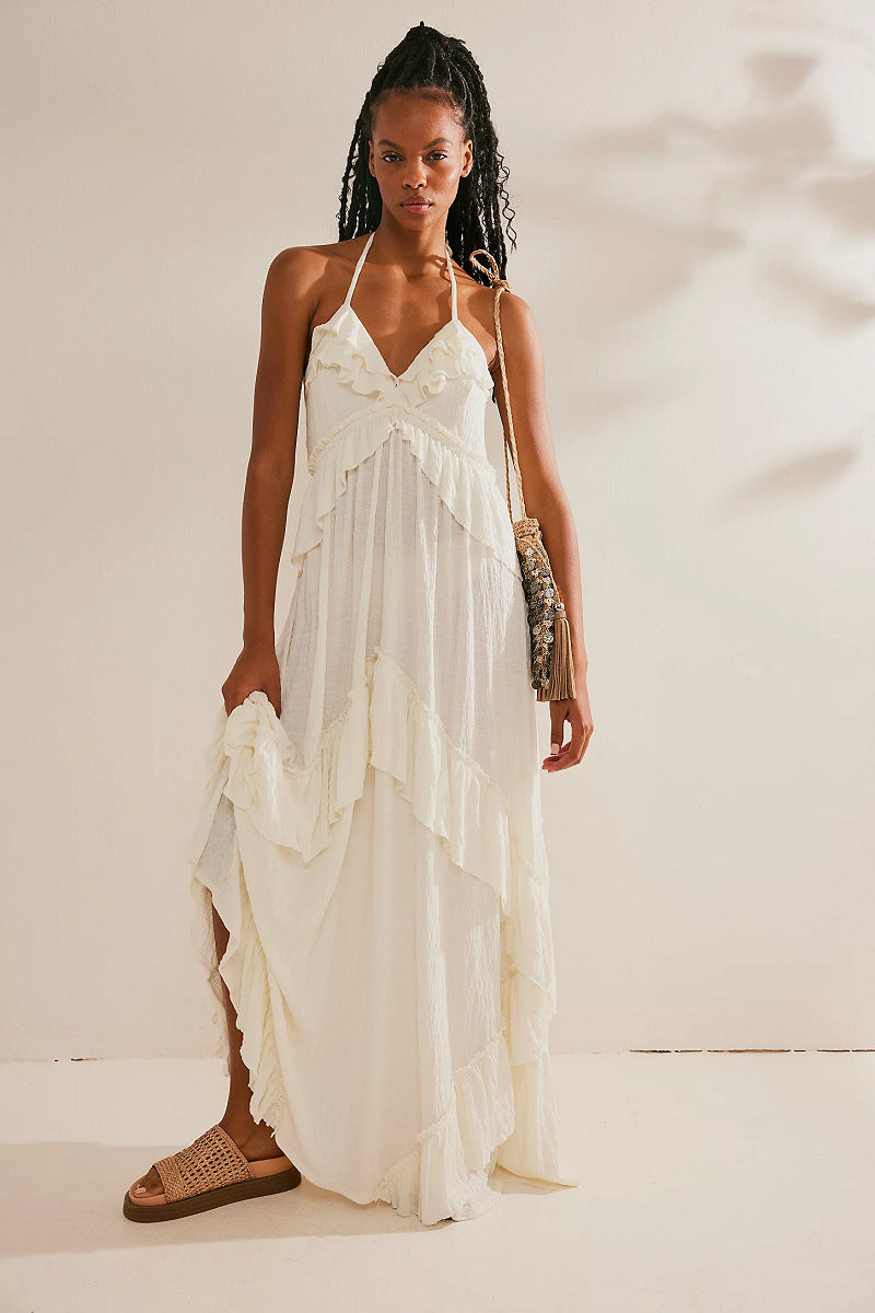 Sleeveless V-neck maxi dress