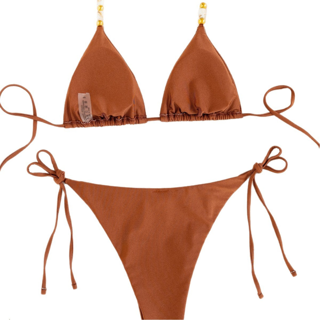 Claire — Brown lace two-piece bikini