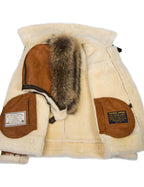 EnglishMeti - Sheepskin winter jacket with fur hood