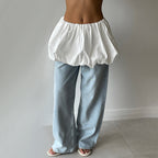 Tube top transformable blanc polyester