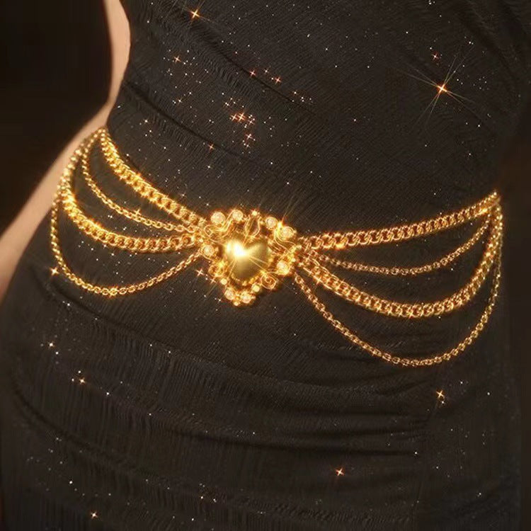 Love Gold Multilayer Waist Chain