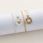 Collier pendentif cœur incrusté au milieu