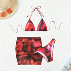 Maillot de bain bikini 3 pièces tie-dye