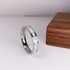 Bague simple et double rangée de diamants en acier titane - Chic&Shines