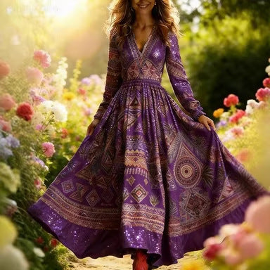 Robe florale effet 3D — Élégance casual