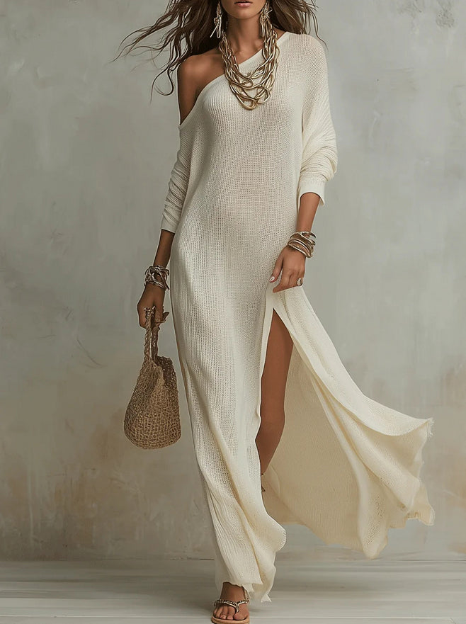 Robe fluide en polyester – Élégance intemporelle