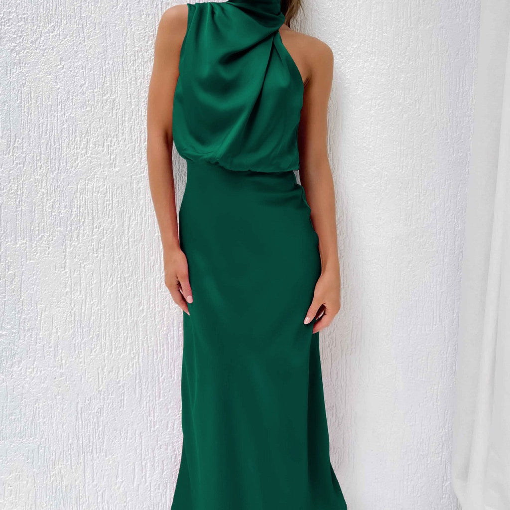 Sleeveless high-neck maxi dress