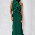 Sleeveless high-neck maxi dress