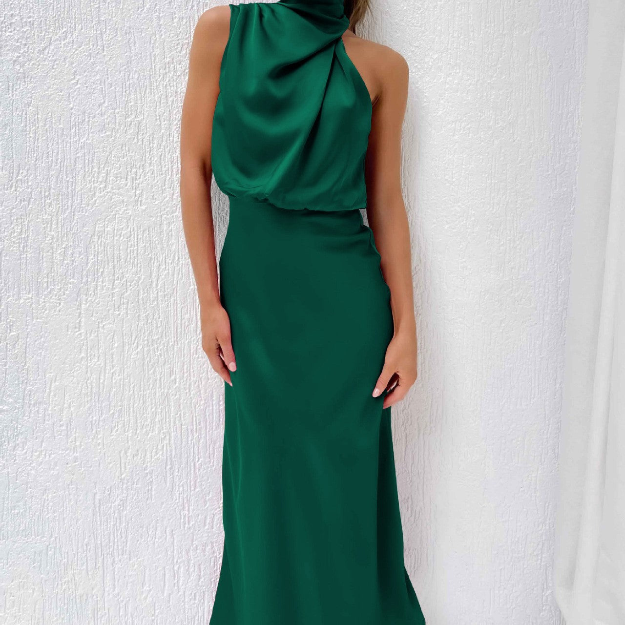Sleeveless high-neck maxi dress