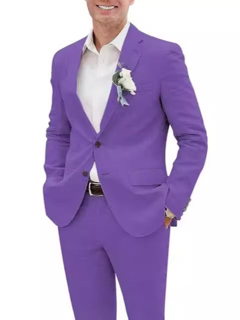 Costume de loisir slim en lin hommes