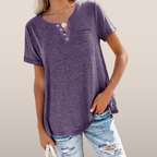 Henley | Top ample - T-shirt décontracté avec boutons