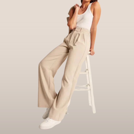 Marieke - Pantalon taille haute à jambes larges