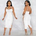 ROBE LONGUE DE SOIREE LICOU A BRETELLE  ET FENTE LATERALE - Chic&Shines